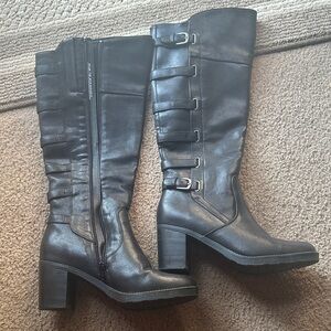 Baretraps Black Knee-High Boots with Buckle Detail